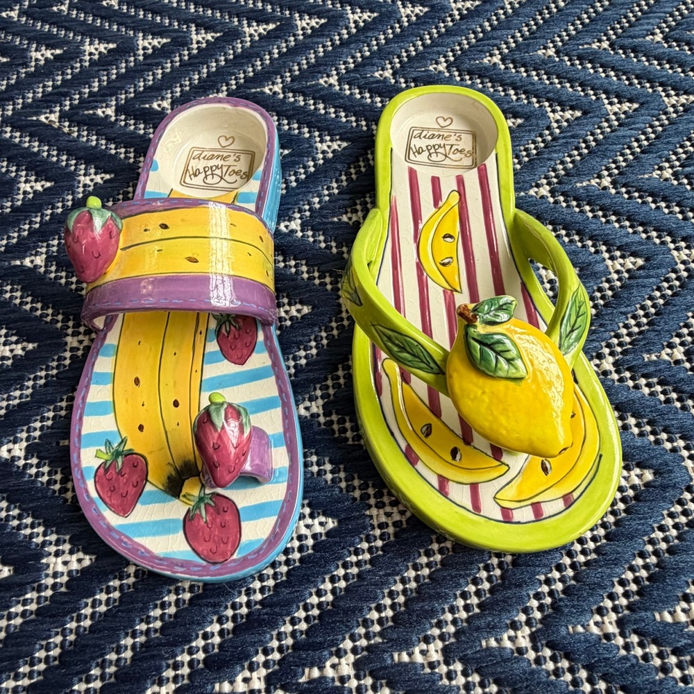Diane's Happy Toes Flip Flop Tealight Candle Holders Lemonade Stand Banana Berry